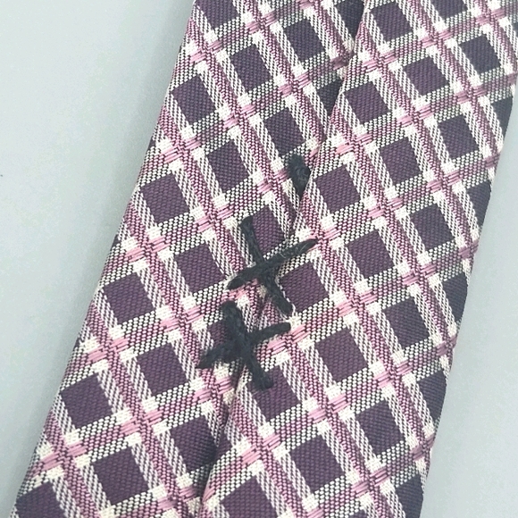 Kenneth Cole 100% Silk Plaid Check Necktie Slim Necktie Men's Tie - Picture 10 of 12